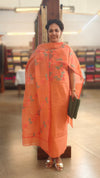 Orange chanderi salwar suit