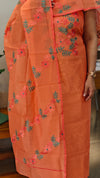 Orange chanderi salwar suit