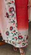 Carrot red tussar silk suit