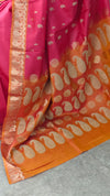 Red and mustard kanchipuram silk saree