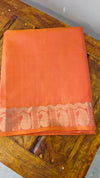 Red and mustard kanchipuram silk saree