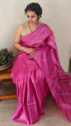 Orchid pink tussar silk saree -GPE37