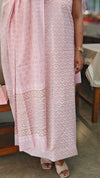 Baby pink pure cotton salwar suit