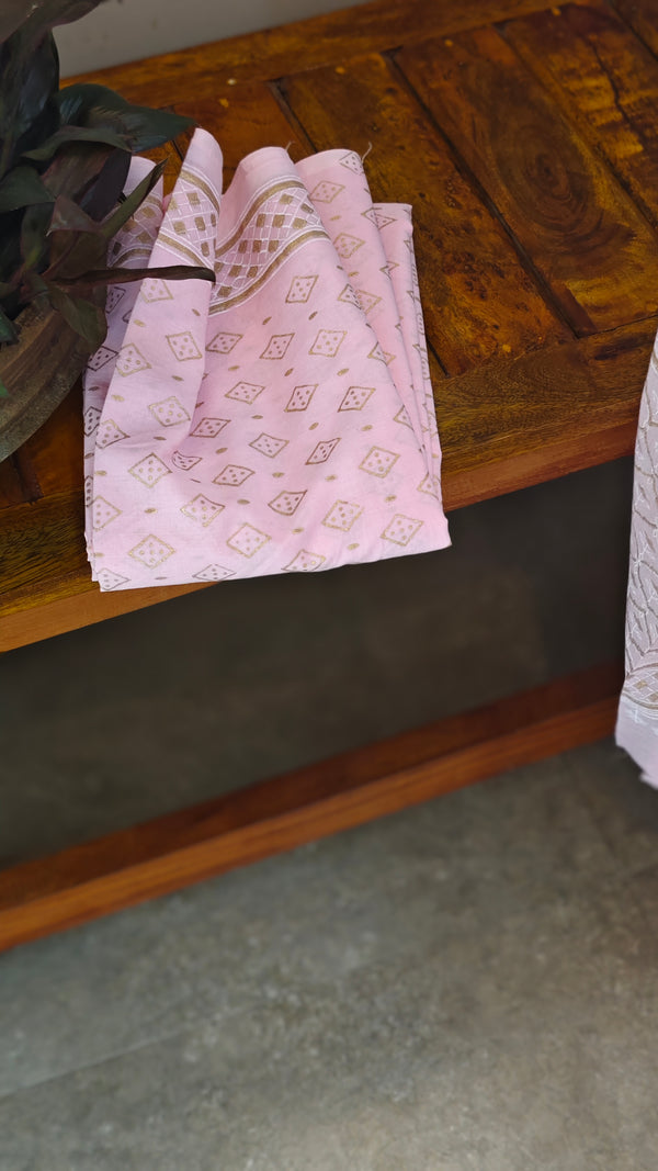 Baby pink pure cotton salwar suit