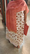Off white and peach cotton suit