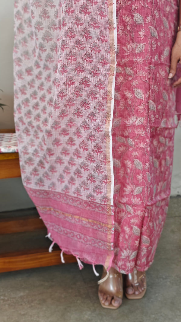 Pink kota doria salwar suit