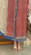 Brick red and beige maheshwari salwar suit