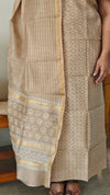 Beige chanderi salwar suit