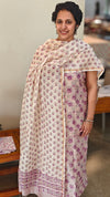 Lilac and off white chanderi silk salwar suit - MC059