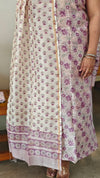 Lilac and off white chanderi silk salwar suit - MC059