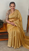 Golden beige viscose tussar saree
