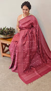 Maroon embroidered tussar silk saree TBR10