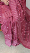Maroon embroidered tussar silk saree TBR10