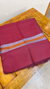 Maroon and brown kanchipuram saree
