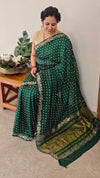 Dark green semi modal bandini saree - AWR12