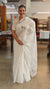 Pearl white organdy applique saree