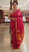Red semi modal saree with bandini - AWR12