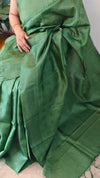 Green shade tussar silk saree -PT98