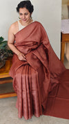 Copper Brown tussar silk saree -PT98