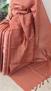 Copper Brown tussar silk saree -PT98
