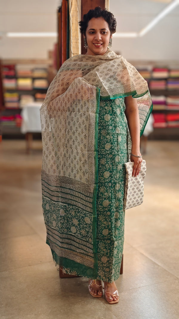 Green kota doria salwar suit