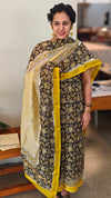 Black and mustard maheshwari suit