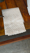 Off white and gold block printed chanderi saree