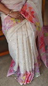 Off white silky kota saree