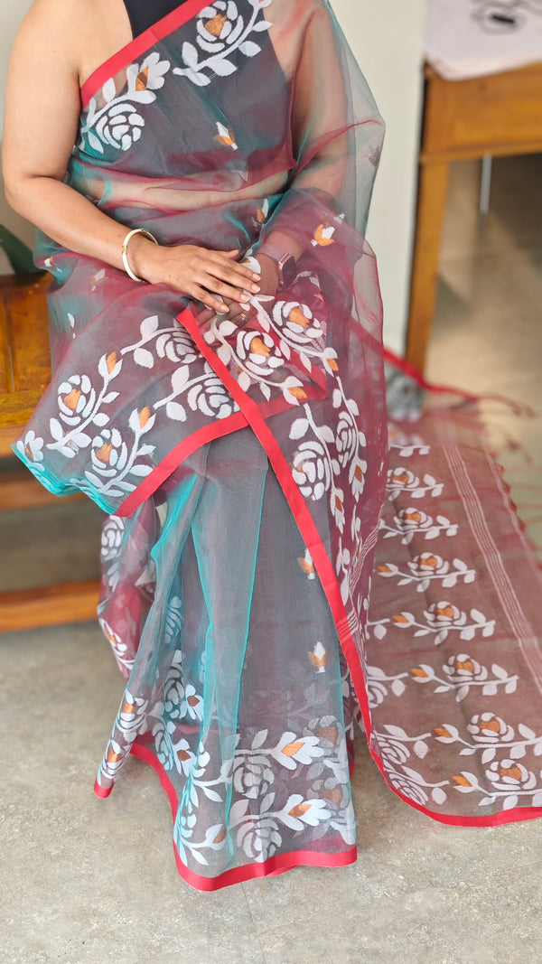 Shaded semi muslin saree