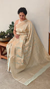 Pista green banarasi party wear saree