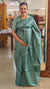 Dark turquoise tussar silk saree
