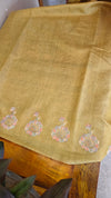 H149 - Lime Green embroidered tussar silk saree