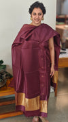 Deep Maroon tussar silk suit with zari patta - EN08