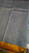 Grey embroidered tussar silk saree