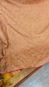 Copper brown semi katan silk saree
