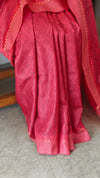 Red tussar silk saree