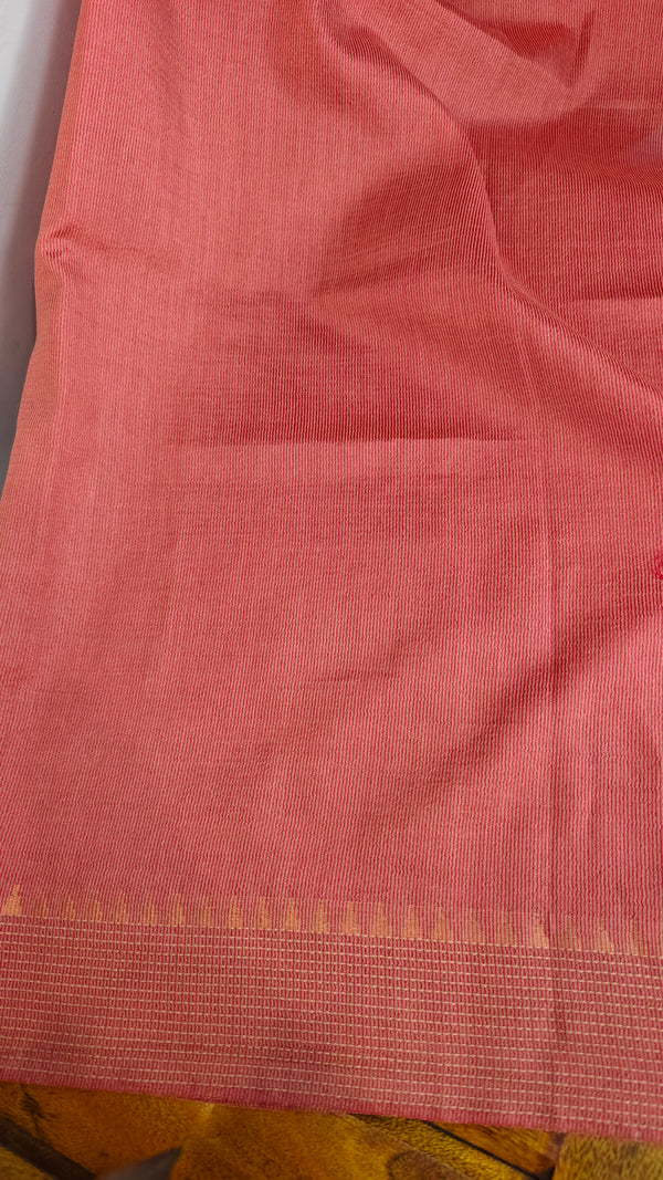 Red tussar silk saree