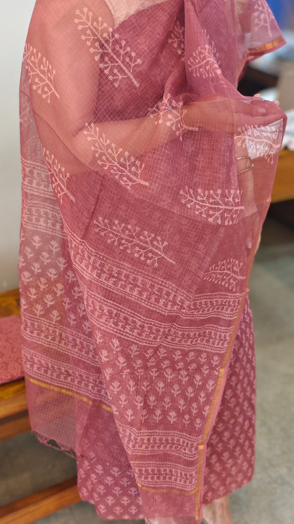 Rouge pink kota doria salwarsuit