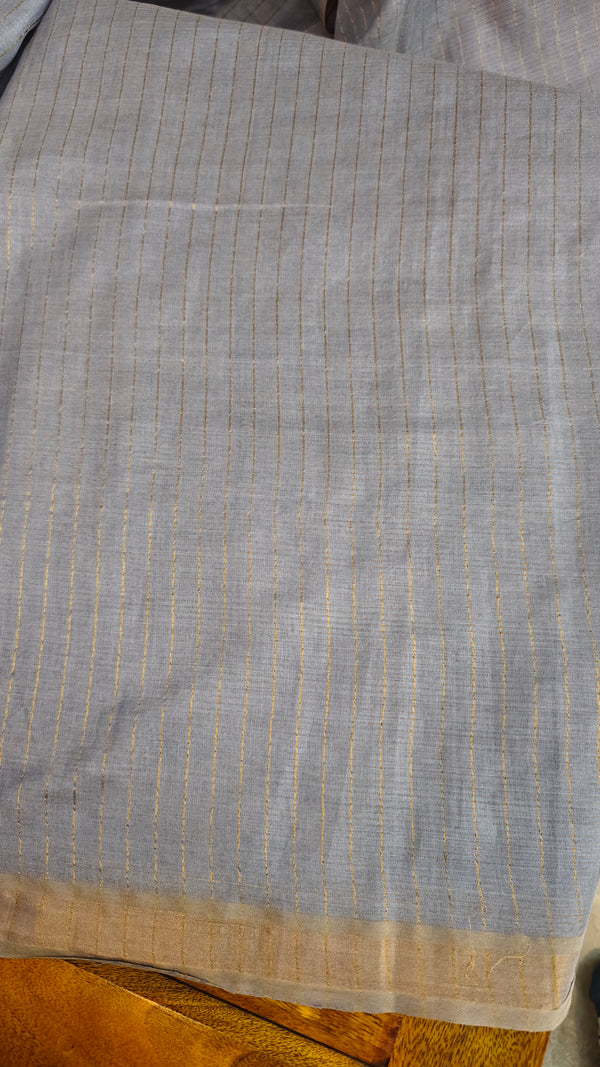 Dusty lavender tussar silk saree