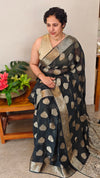 Black banarasi georgette saree