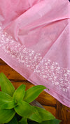 Light pink embroidered tussar silk saree - KJ87