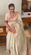Light beige super net kota saree