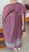 deep brown semi tussar silk suit