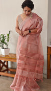 Lilac and rose gold tissue silk saree - 2M83