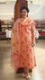 Peach and pink printed cotton suit