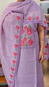 Lavender cutwork net kota suit