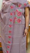 Mauve net kota suit with cutwork