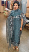 Grey organza salwar suit