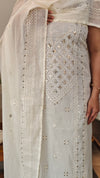 Off white mul chanderi salwar suit