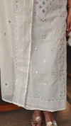 Off white mul chanderi salwar suit